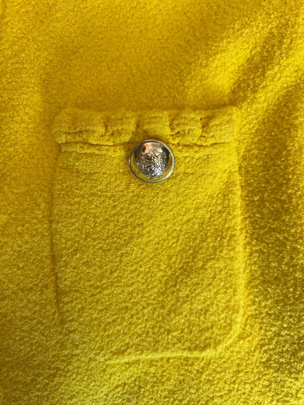 J. Crew Bright Yellow Textured Pocket Cardigan Jacket - Picture 3 of 8